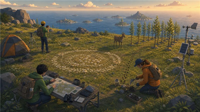 A field team studying something strange in the wild